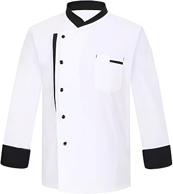 Chef Coat Men Women Button Closure Kitchen,Restaurant,Hotel Long Sleeve Outfit Cook Comfortable