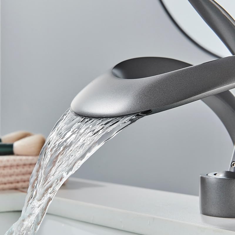 Robinet cascade eau chaude et froide mitigeur en laiton pour évier de bain