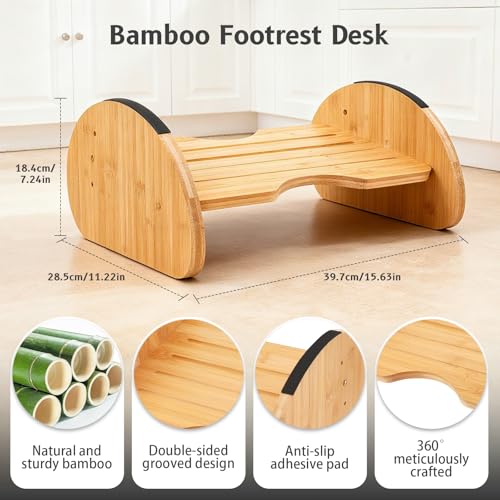Support podal en bois réglable 3 hauteurs, l'accessoire de bureau ergonomique - 5