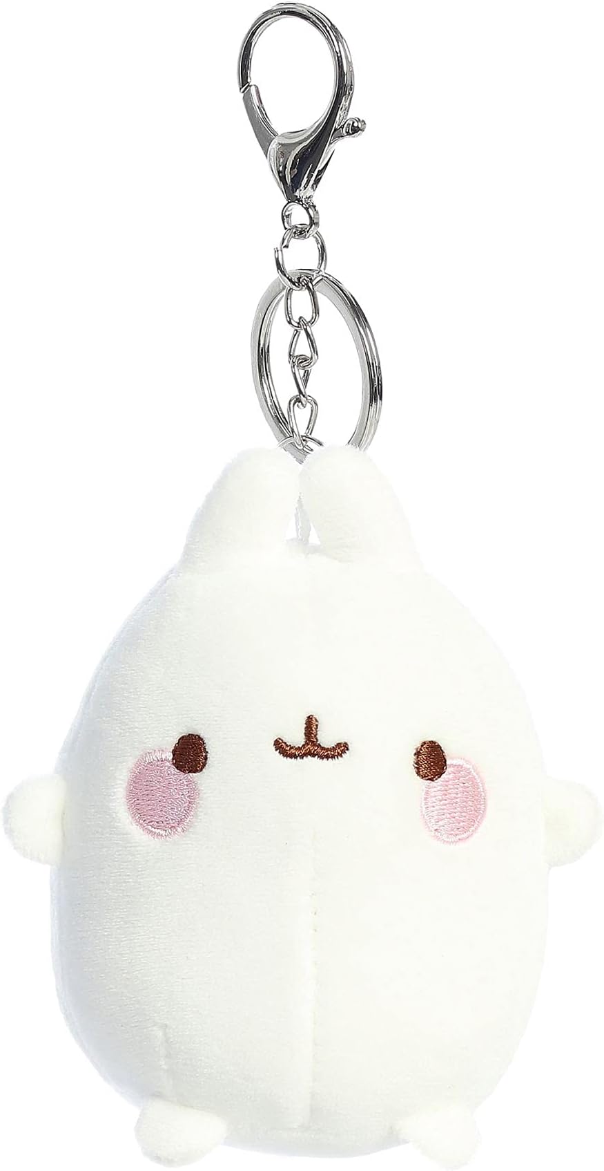 Molang Clip-On Plush Toy, 4" White Bunny Rabbit, Ages 3+