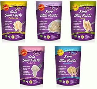 Slim Range Pasta, Shirataki Noodles & Rice Mix Pack of 5 Made from Organic Konjac Flour | Keto Paleo Vegan Diet | Zero Sugar and Low Calorie Food