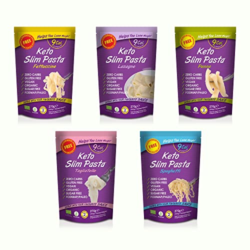 Eat Water Slim Konjac Pasta - Penne, Shirataki, Fettuccine, Spaghetti, Lasagne & Tagliatelle | Made from Gluten Free Organic Konjac | Keto Paleo Diet and Vegan | Zero Sugar and Low Calorie Food