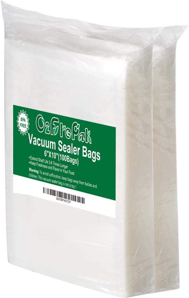 100 Pint 6" x 10" Vacuum Sealer Bags with BPA Free and Heavy Duty, Vacuum Food Bags,Great for Food Storage Vaccume Sealer PreCut Bags