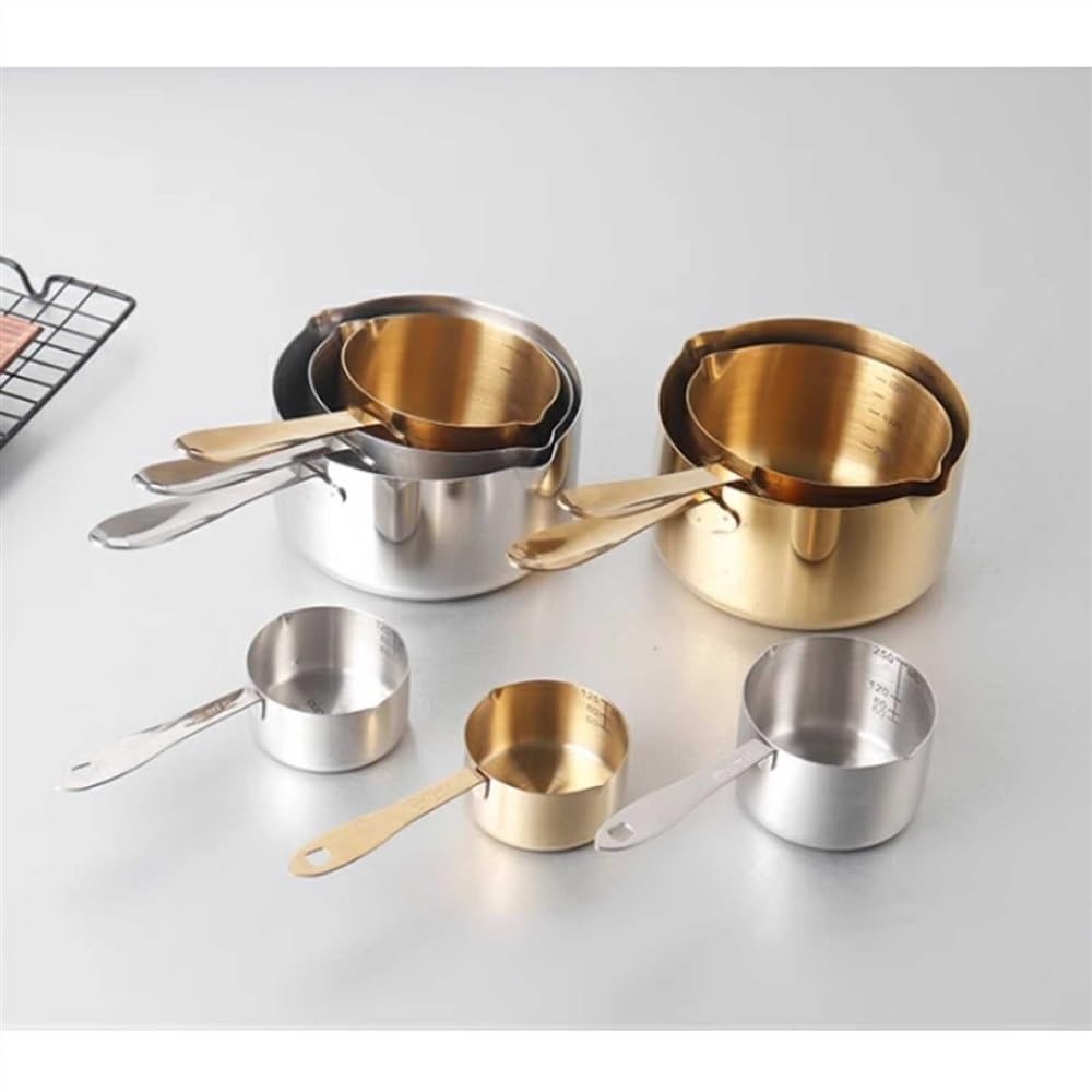 Cuchara medidora de acero inoxidable 400 ml/600 ml/1000 ml, cuchara pequeña for café(S Silver,Silver)