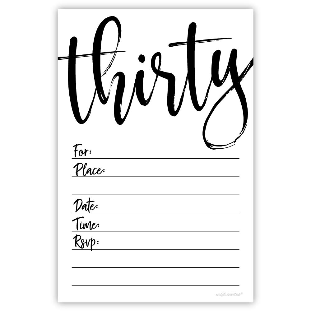 Amazon.com: 30th Birthday Party Invitations (20 Count) with Envelopes :  Home & Kitchen