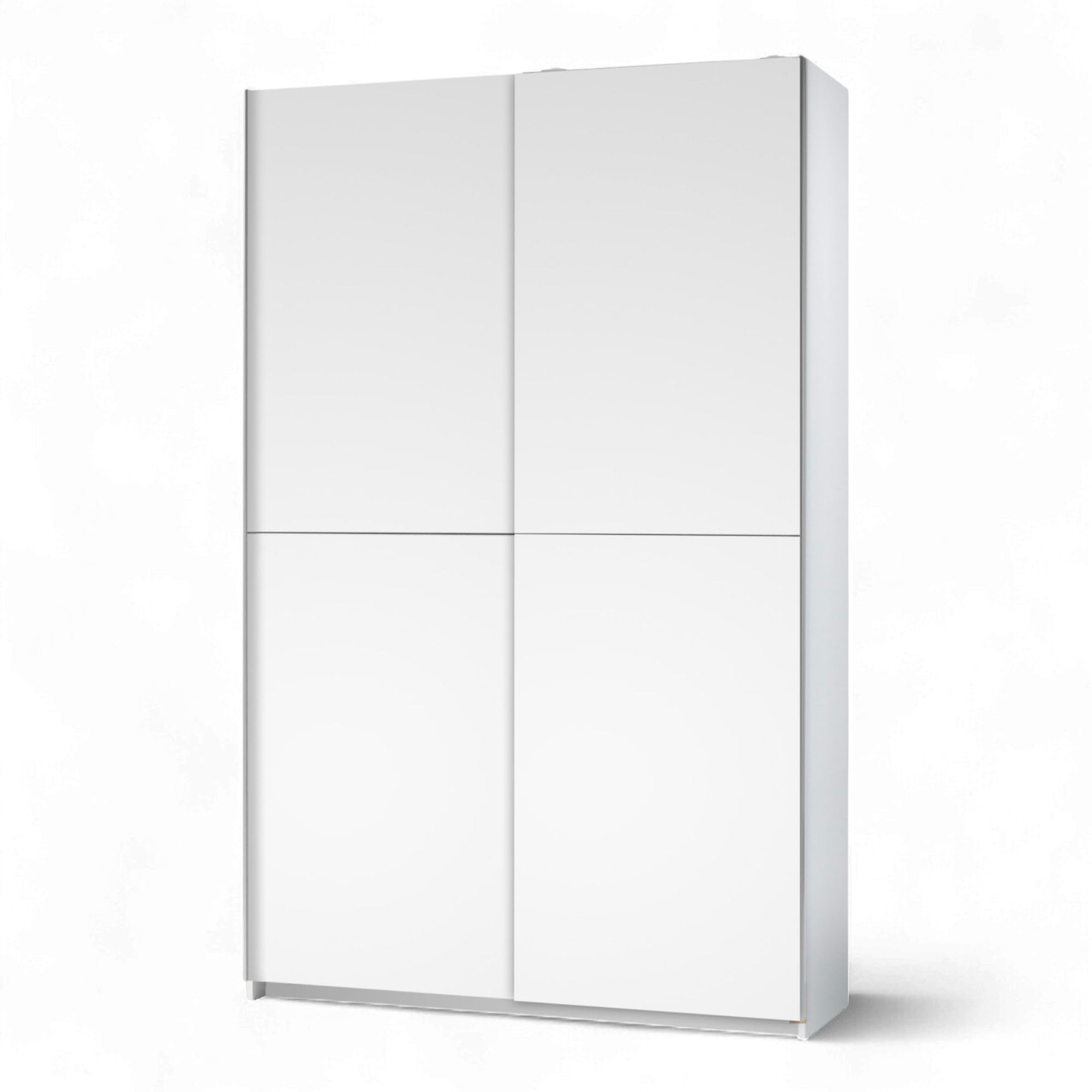Stella Trading FAST, Armadio guardaroba elegante, molto capiente, versatile con ante scorrevoli in bianco, 125 x 195 x 38 cm, L x A x P