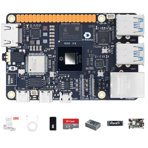 youyeetoo D-Robotics RDK X5 Development Board - 10 Tops AI, 4GB/8GB RAM, Sunrise 5 Chip, Octa-core Cortex A55, MIPI DSI, HDMI, Wi-Fi 6, Bluetooth 5.4, Ready-to-Use (8GB RAM,ROS Control)