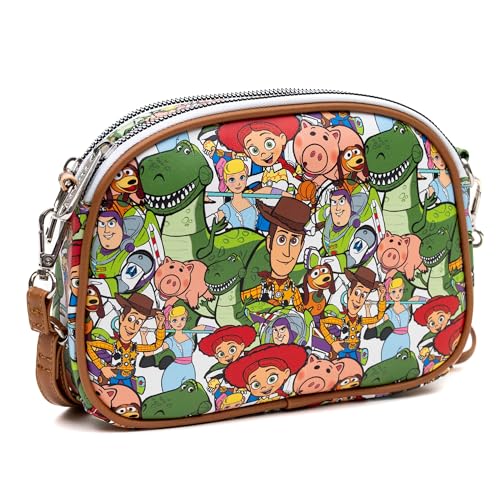 Disney Vegan Leather Crossbody bag with Adjustable Straps, Toy Story Characters Stacked2