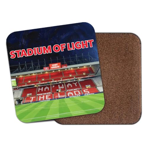 Willow Gifts Sunderland AFC Stadium of Light Coaster Cork Backed Memorabilia Gift for Black Cats Fans Footie Lovers Sports Collector