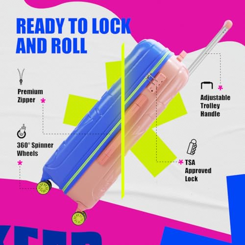 Skybags-Crest-Medium-Size-Hard-Luggage-69-cm-Polycarbonate-Luggage-Trolley-with-8-Wheels-and-TSA-Approved-Lock-Dazzling-Blue-Amber-Unisex