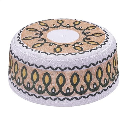 Kids Muslim Prayer Kufi Hat Prayer Headwear Cap Islamic Beanie Skull Cap Embroidery Kofia Topi Sun Hat2