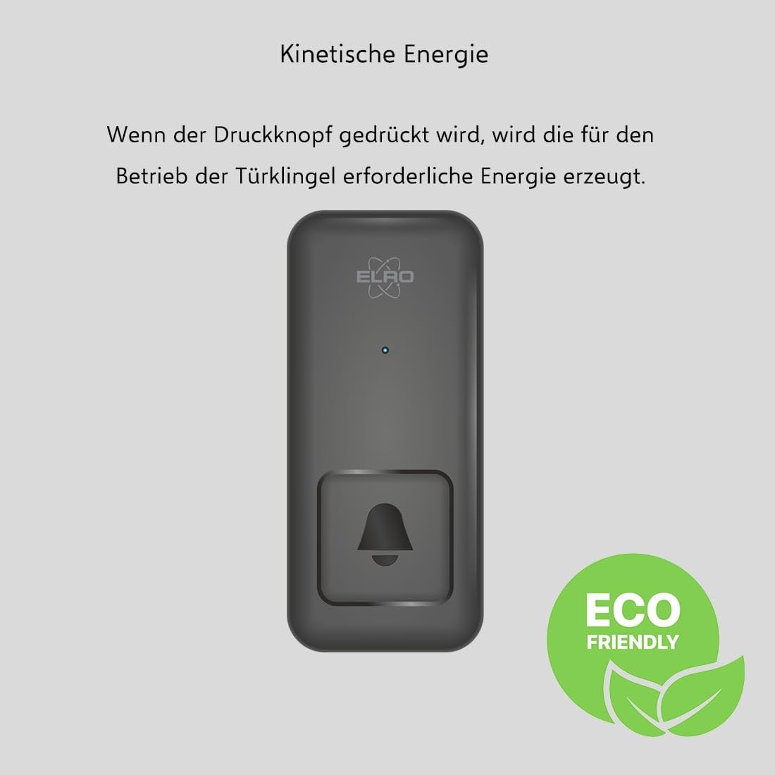 ELRO DB4000 Drahtloses kinetisches Türklingel-Set - mit Steck-Empfänger mit Steckdose - keine Batterien nötig 150 Meter