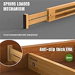 ANTOWIN Bamboo Drawer Dividers Organizers, Drawer Separators Splitter,17-22 inches Long Adjustable Spring-loaded Organizer for Large Utensil, Clothes, Tools Drawers(yellow) - Image 2