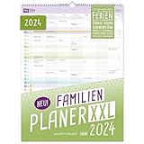 XXL WANDKALENDER FAMILIE - Praktischer Familienkalender von Januar - Dezember 2024 für bis zu 7 Personen inkl. Zeile für die Namen. Spalten können natürlich auch für gemeinsame Termine oder Geburtstage genutzt werden!