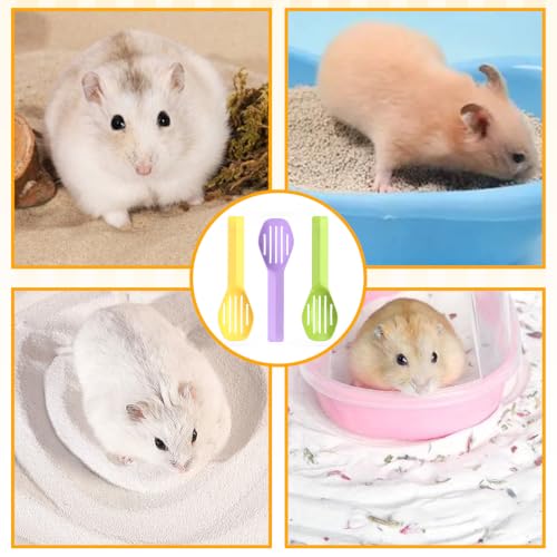 Image of 9Pcs Bathing Sand Scooper for Hamsters, Small Pet Grooming | Hamster Bedding Scooper,Pet Cleaning Tool,Small Pet Grooming
