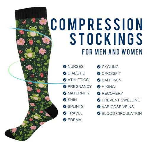 Image of Wusikd Pirate Skulls Compression Socks for Women and Men Circulation Cute Long Socks for Athletic Running 1
