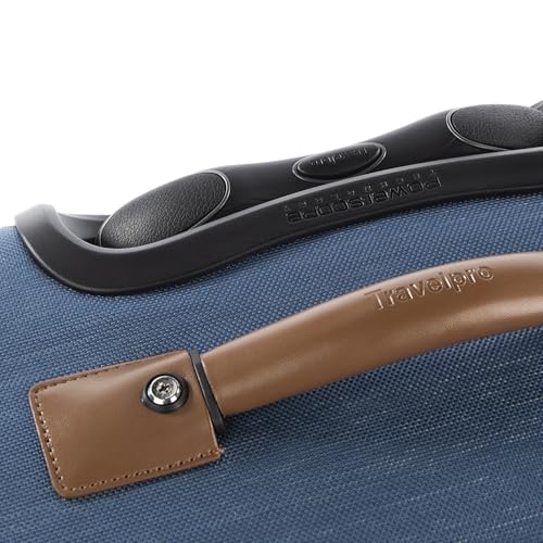 Image of Travelpro Platinum Elite Softside Expandable Checked Luggage, 8 Wheel Spinner Suitcase, TSA Lock, Men and Women, Coastal Blue, Checked Medium 25-Inch