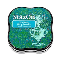 StazOn Midi Pad - Tampone Inchiostro Solvente Colore Blu Notte Per Superfici Non Porose - 4