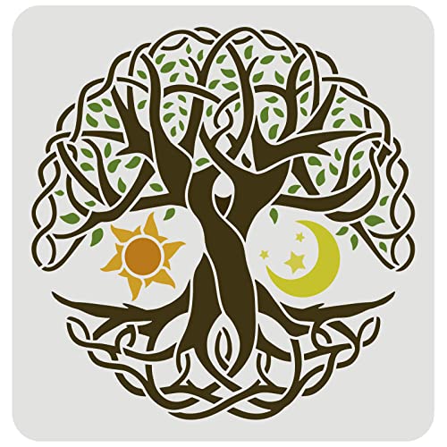 FINGERINSPIRE Tree of Life Stencils Templates 30x30cm Reusable DIY Art Craft Painting Template