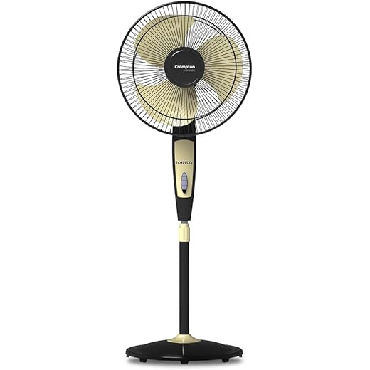 Crompton HighSpeed Torpedo 400 MM Pedestal Fan (Black Yellow)