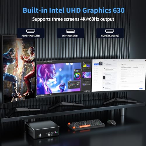 Image of Mini PC i9, Desktop Computer Core i9-9880H 2.3-4.8GHz, Windows 11 Pro, 64G DDR4, 1T NVME SSD, DP /HDMI /USB-C Port, 4K@60Hz, 2x2.5G RJ45 LAN, WiFi 6E /BT5.3, Support 4G Module, HTPC