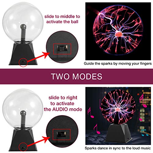 Globe nébuleuse plasma magique Gresus luminaire interactif tactile sonore - 3