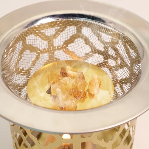BEYLAB Edelstahl Weihrauchbrenner Plättchen für Räuchermischung Weihrauch Harze fest flüßig Durchmesser 5cm*4