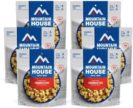 Mountain House Scrambled Eggs with Uncured Bacon Freeze Dried Backpacking & Camping Food 6-Pack Gluten-Free