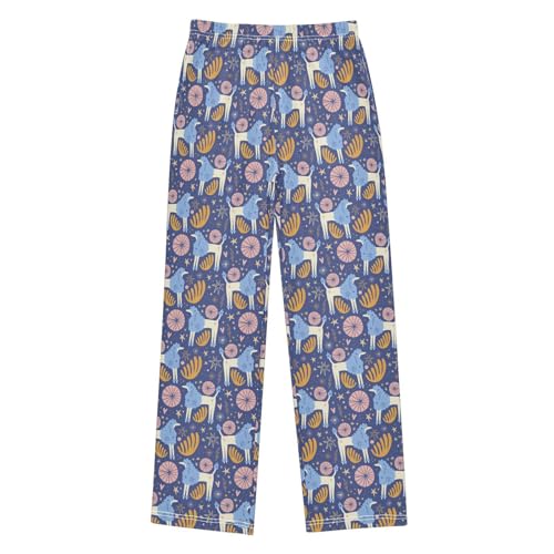 ZZXXB Poodle and Stars Boys Long Pants Soft Trousers Elastic Waist Kids Lounge Bottoms with Pockets S-XL