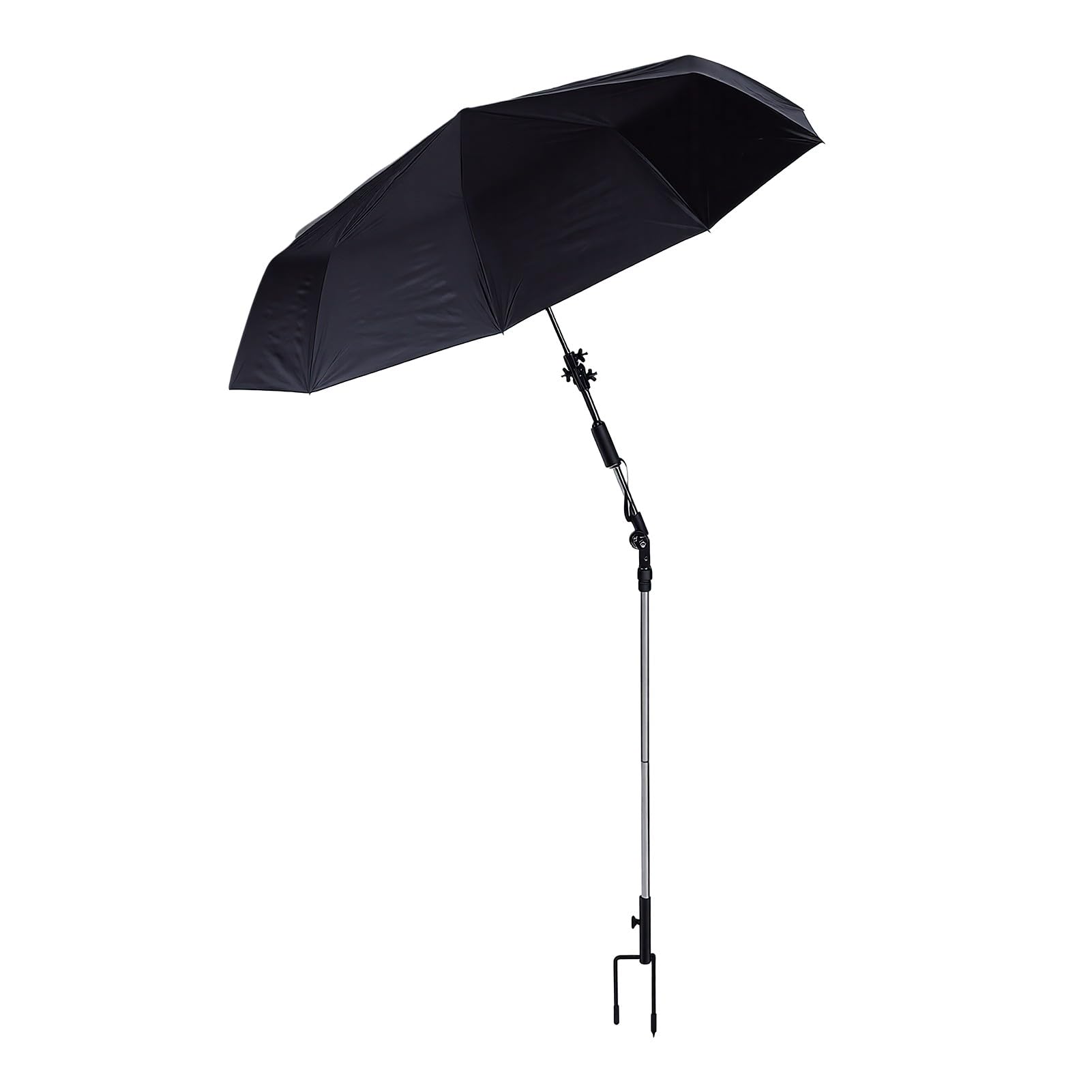 VGEBY Parasol Plażowy Przenośny Parasol Przeciwsłoneczny z Baldachimem Pongee UPF 50+ 190T, 10 żebrami z Włókna Szklanego, Regulowanym Nachyleniem 180 Stopni, Zaciskiem i Kolcem Uziemiającym do