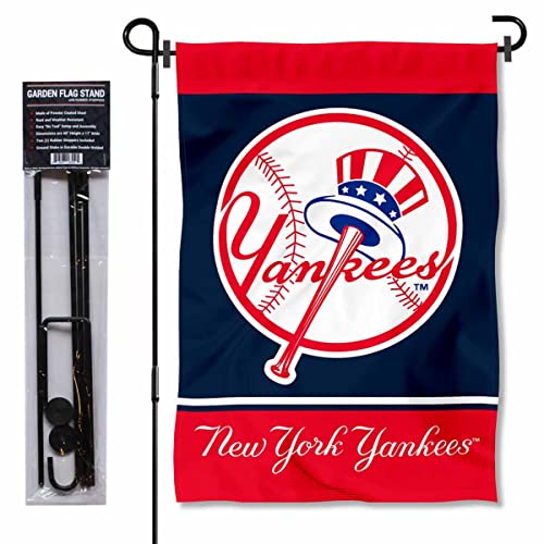 NY Yankees Throwback Retro Garden Flag and Pole Stand Mount