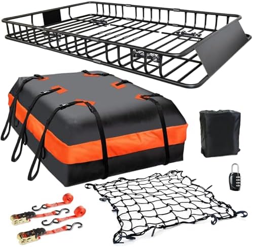 Roof Rack Carrier Carrier Basket 65"*39"*6"+Waterproof Bag 20 Cub...