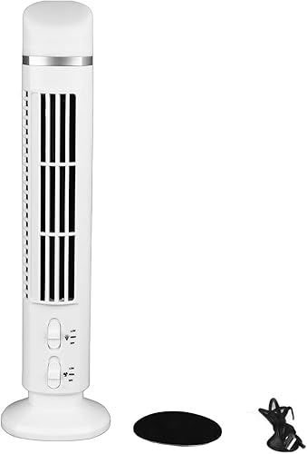 Miniatura 7 de Ejoyous Ventilador de torre sin aspas, ventiladores silenciosos oscilantes de 90 grados, ventilador portátil de escritorio USB con luz para