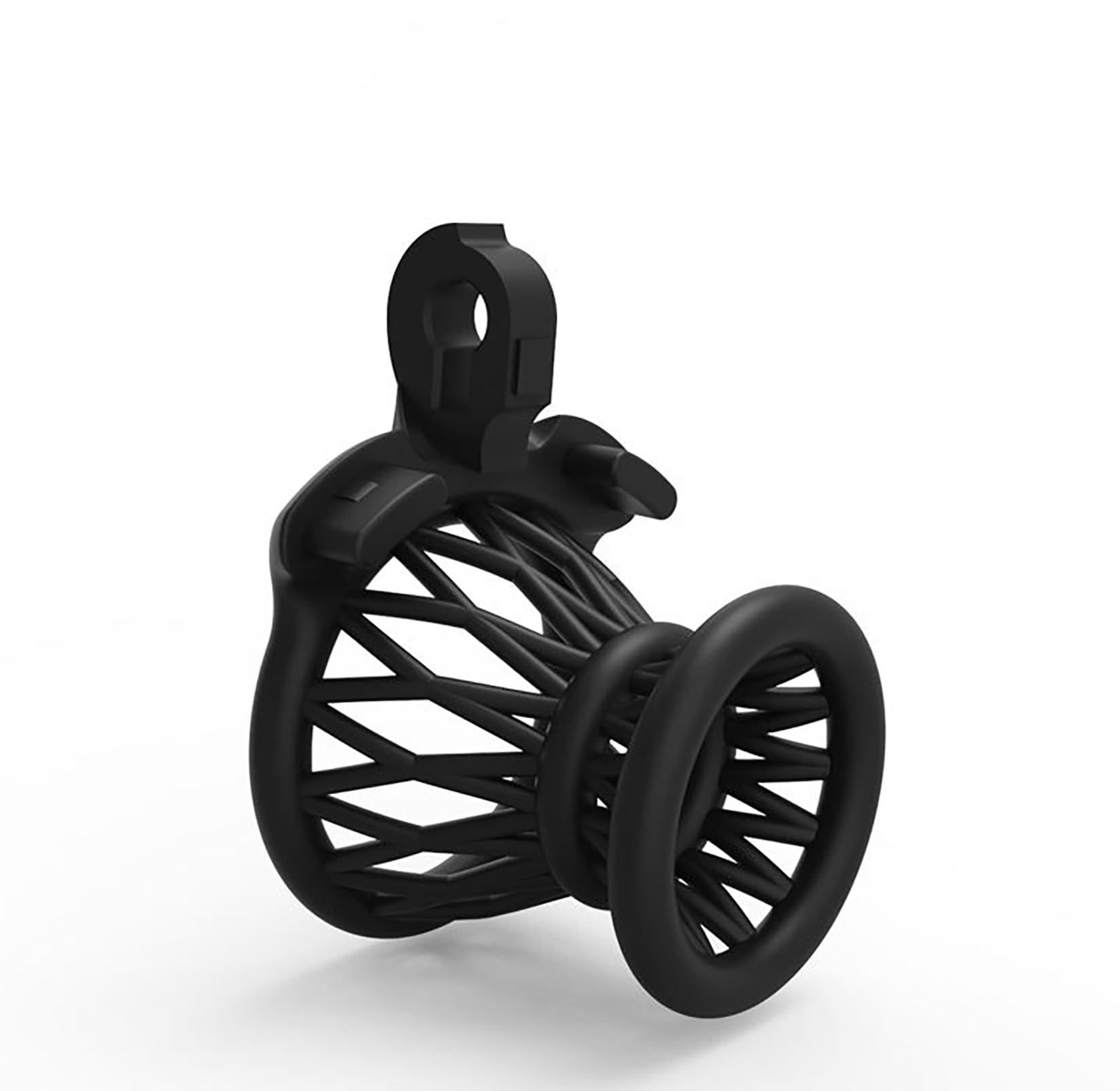 SeLgurFos Ceintures de Chasteté Négative Cage de Chasteté Hommes avec 4 Cock Rings BDSM Jouets Sexuels (Black)