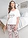 Ceexolliss Women's Pajama Sets Short Sleeve Tops Tee Long Pants Pjs Plaid Leopard Loungewear Sleep Wear 2 Pack for Ladies Teen Girls Pijamas para Mujer