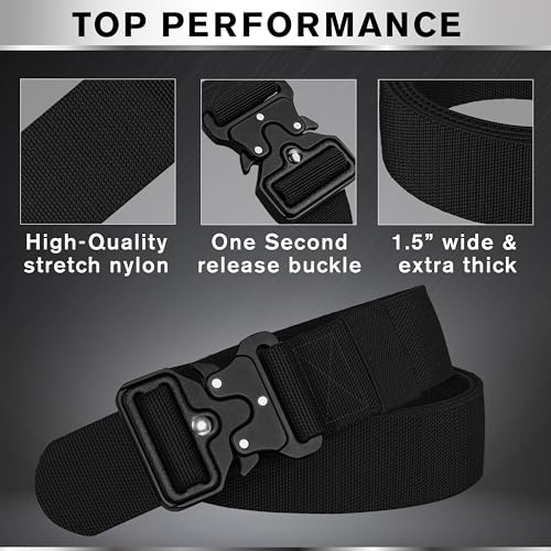 Image of TECEUM Tactical Belt - Heavy-Duty & Quick Release - Military, Work, Rigger, Duty & Utility Belt for Men