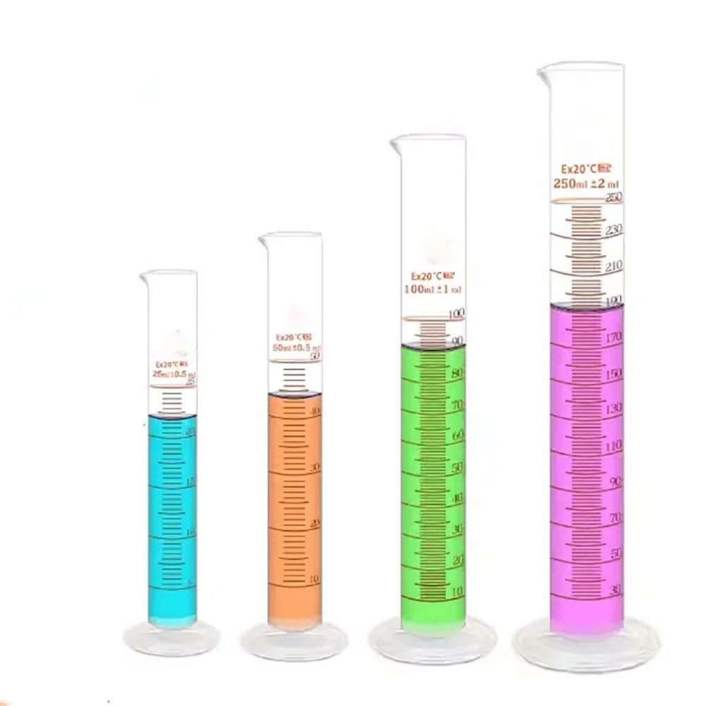 Laboratoryjny cylinder miarowy 5 10 25 50 100 200 250 500 1000 2000 ml przezroczysta taśma z precyzyjną skalą (500 ml)