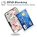 Atufsuat Credit Card Holder, Mini Aluminum Card Wallet RFID Blocking Slim Metal Hard Card Case for Women Men, Pink Flowers