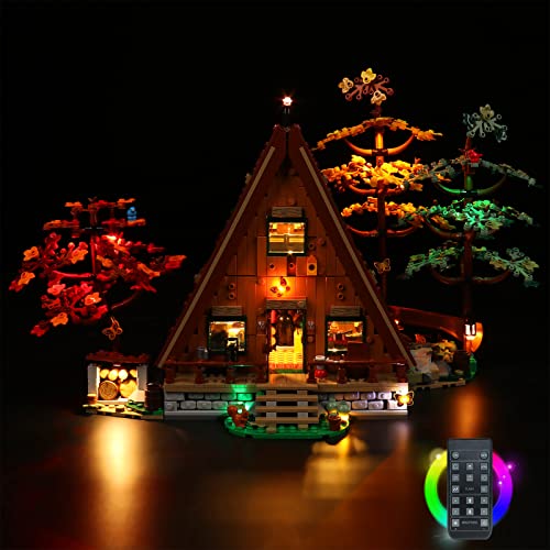 VONADO LED Light Kit Compatible with Lego A-Frame Cabin 21338, Remote Control DIY Lighting Compatible with Lego 21338 (No Model,ONLY Lights)