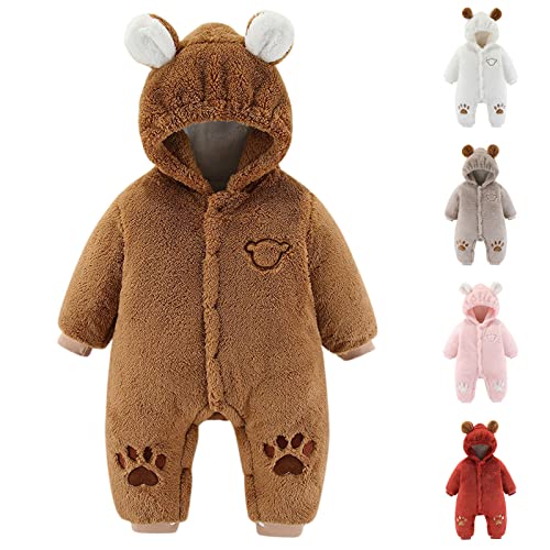 Macaquinho de lã de algodão com capuz para bebês meninas meninos roupas de primavera (vermelho, 18 a