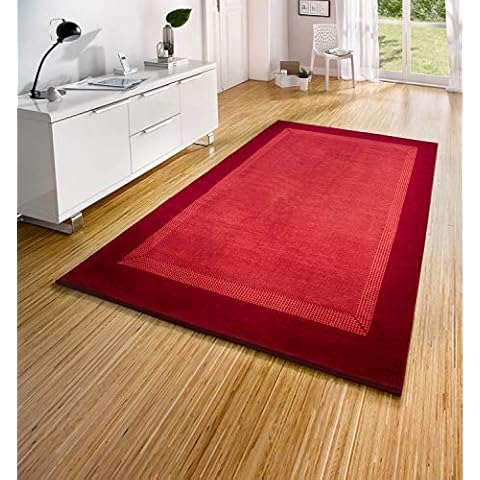 Hanse Home Rug Runner Band 80 x 350 cm - Carpet Runner Soft Short Pile Rug Modern Design Runner for Hallway, Bedroom, Children's Room, Bathroom, Living Room, Kitchen Decor Runner - Red Cover