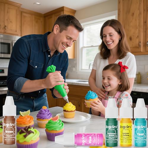 Image of Food Coloring Liquid - 26 Vibrant Colors Food Dye, Tasteless Concentrated Food Coloring for Icing, Cake Decorating, Baking, Fondant, Baking supplies Supplies - 0.25 Fl. oz