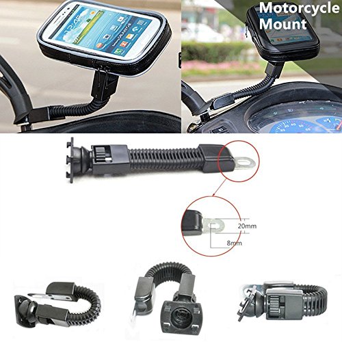 Universal Motorcyle Scooter Electric Car Rearview Mirror Mount Holder Stand Gps Phone Bag Case, With Waterproof Touch Screen Phone Case, For Iphone X Xs Max Xr 6/7/8Plus Samsung S10 S10 Plus S10E S9 S8 #TOP6