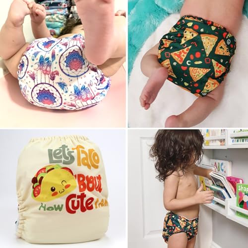 Image of Mama Koala 1.0 Cloth Diapers for Babies, 6 Pack Pocket Shell Only (NO Inserts) - One Size Washable and Reusable Pocket Diapers for Newborns and Toddlers - 160028