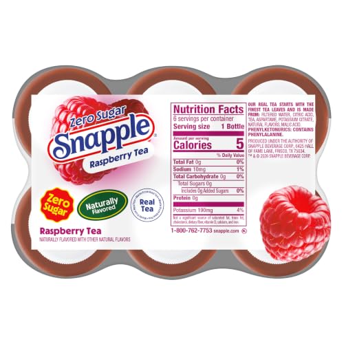 Image of Snapple Zero Sugar Raspberry Tea, 16 fl oz recycled plastic bottle, 6 pack