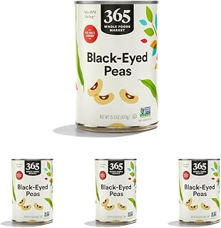 365 by Whole Foods Market, Peas Black Eyed No Salt Added, 15.5 Ounce (Pack of 4)