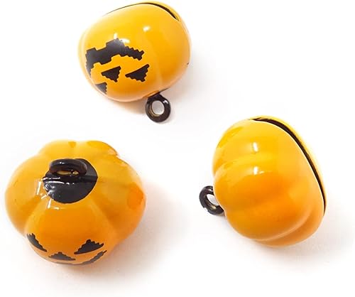 Miniatura 5 de Honbay 12 decoraciones de Halloween, campanas de calabaza, campanas de calavera fantasma, para árbol de Halloween, aretes, collar de mascotas,