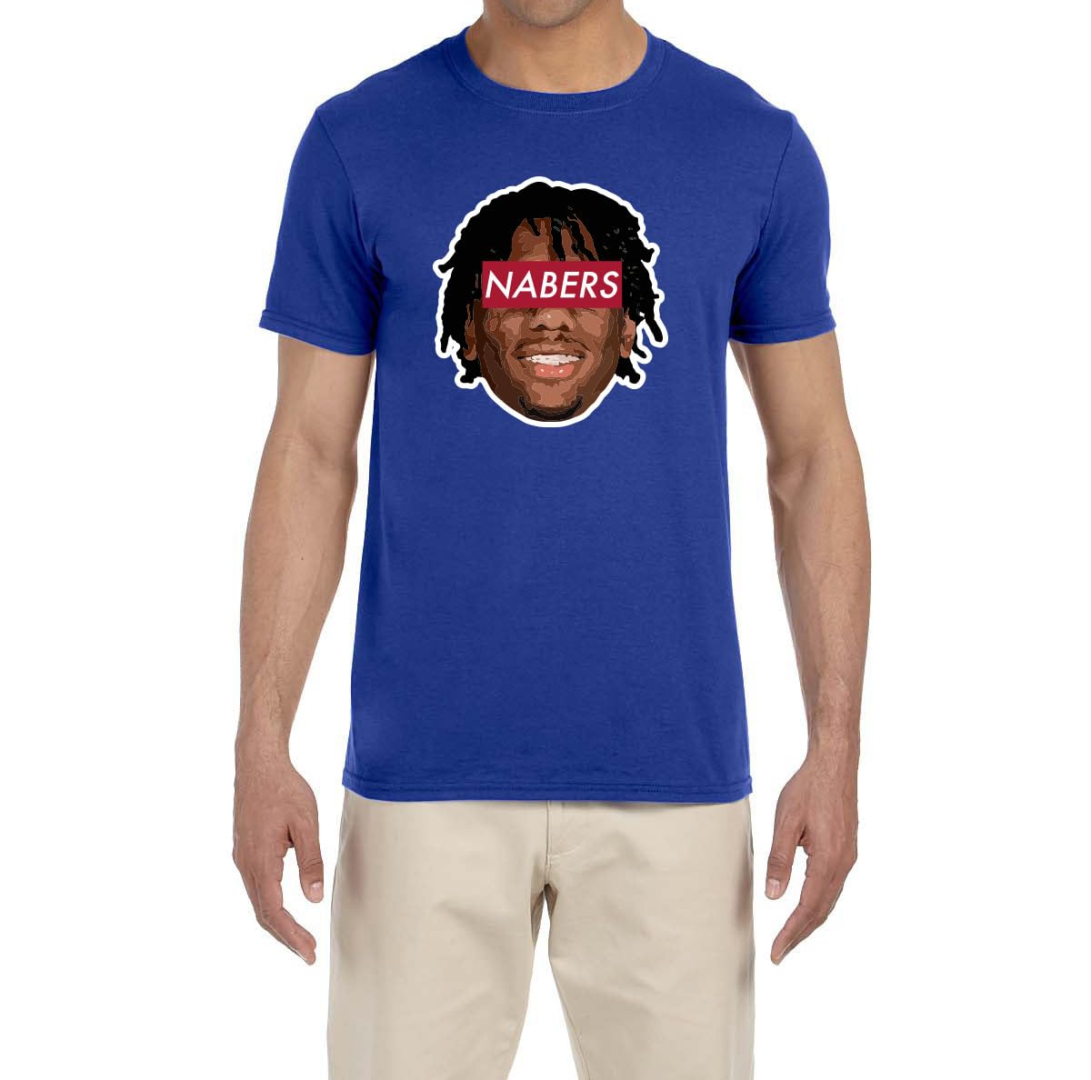Blue New York Malik Nabers Face Logo T-Shirt
