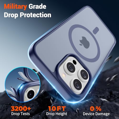 Image of SUPFINE Magnetic for iPhone 15 Pro Case (Compatible with MagSafe) (Military Grade Drop Protection) Slim Translucent Matte Shockproof with Anti-Fingerprint Phone Case,Lavender Gray