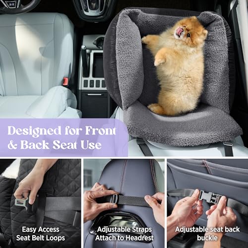 Lesure Hundesitz Auto Kleine Hunde - Wasserdichter Hundesitz Auto Rückbank, Hunde Autositz Für Kleine Hundemit, Ansteckbare Leine Für Autositz Hund, Schwarz